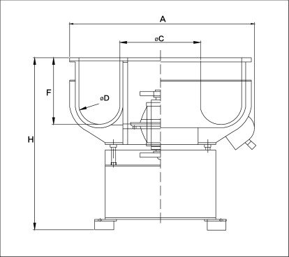 Plano de la Pulidora Vibratoria VB(B)