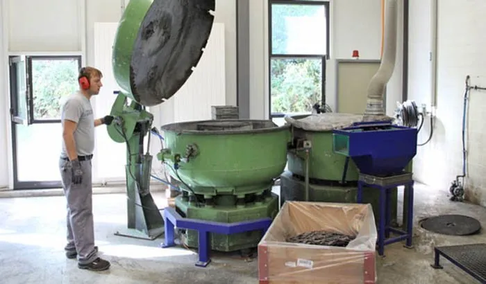 vibratory finishing machine installation
