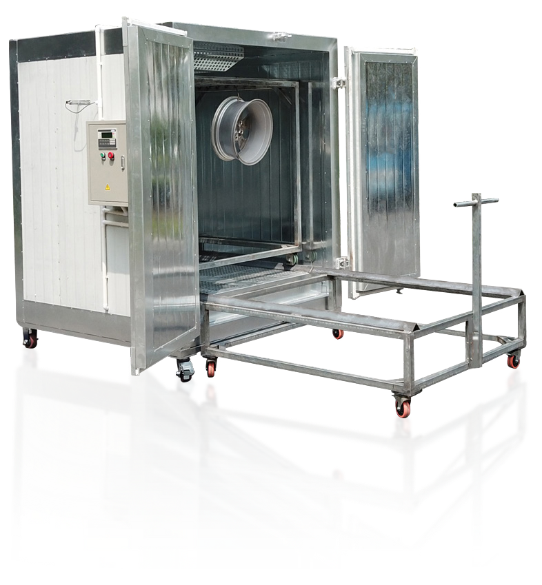 KL-1864 batch oven with trolley loading for alloy wheels