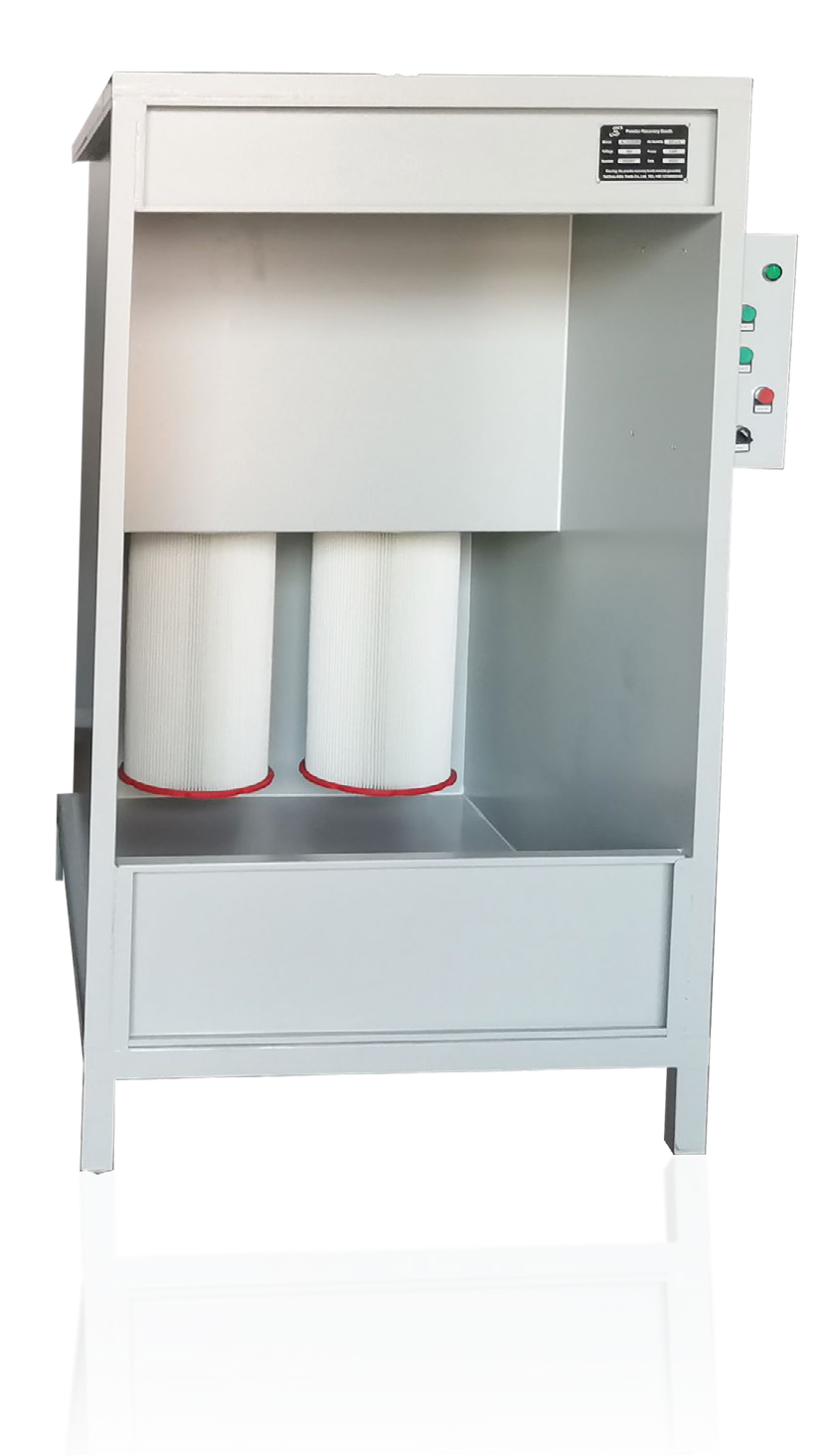 YH-121319P powder coating booth for alloy wheels with two cartridge filters
