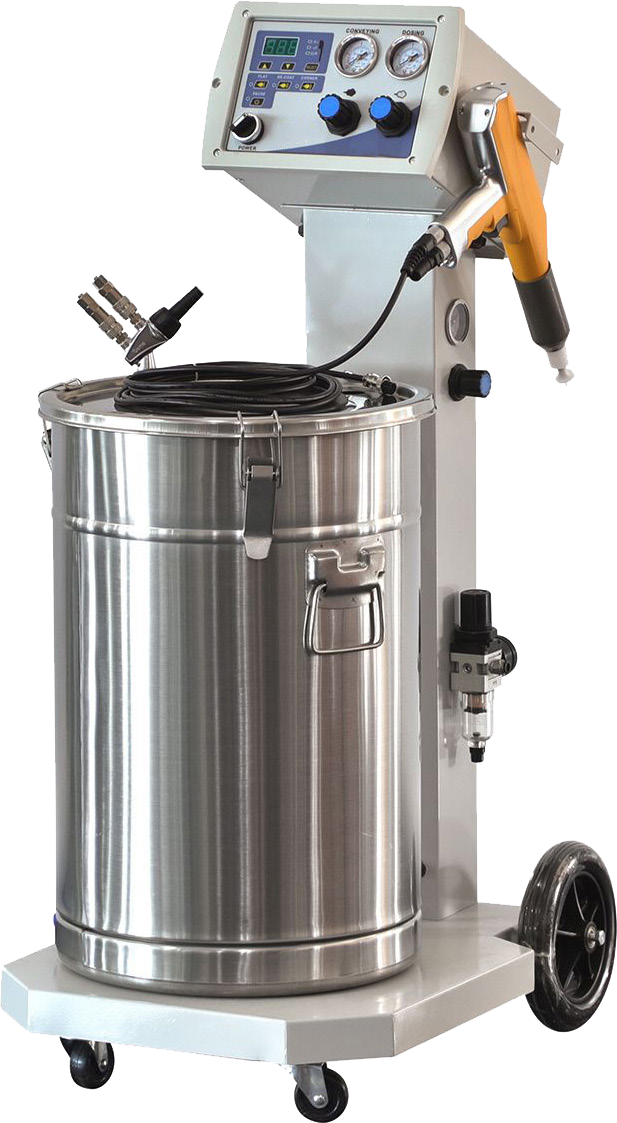 YH-606 electrostatic powder coating unit with controller, spray gun and stainless-steel hopper